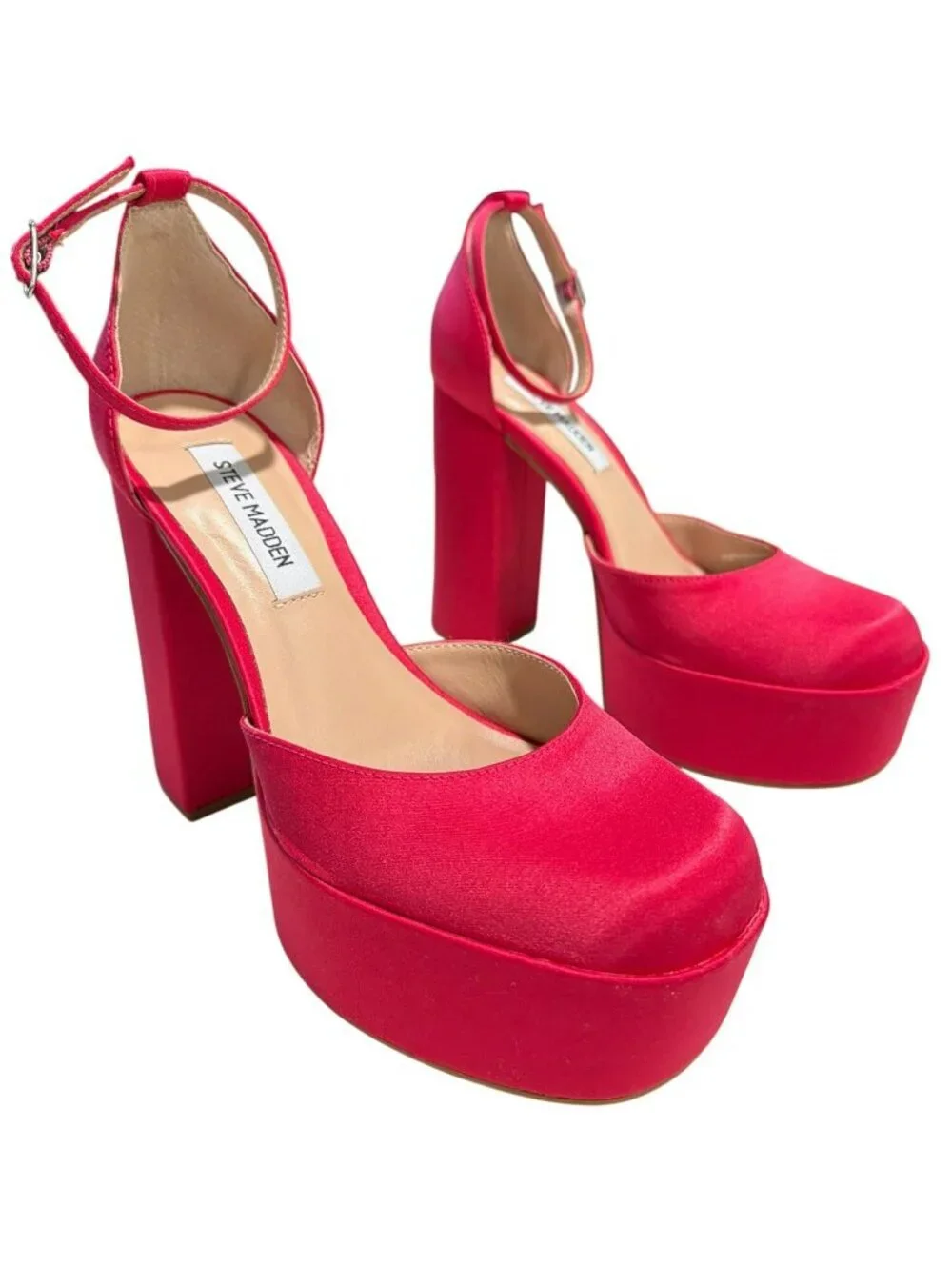 Steve Madden Agata Platform Heels Pink Block Heel Shoes Size 7.5